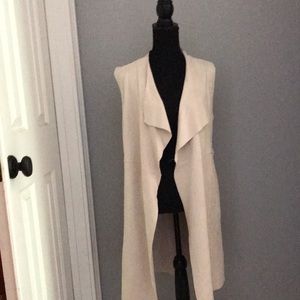 Etherereal  Cream Ultra Suede Long  Vest/ Coat